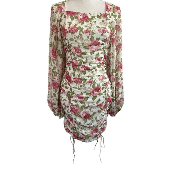 Mable Dresses & Skirts - Mable Romantic Floral Ruched Mini Dress Size Small